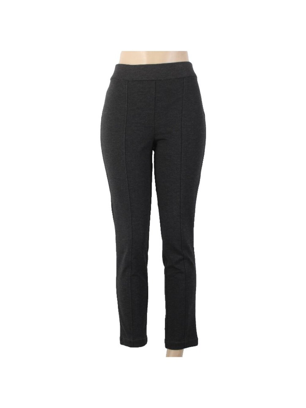 Anne Klein Pant Sz M x 28.5 Charcoal Black Pull On Ankle Viscose Nylon Pant